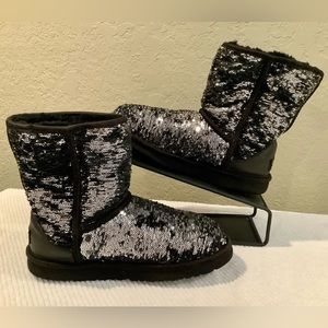 UGG Australia Silver Sequin Boots
